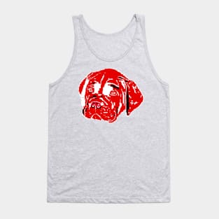 Dog Cane Corso white puppies on red background Tank Top